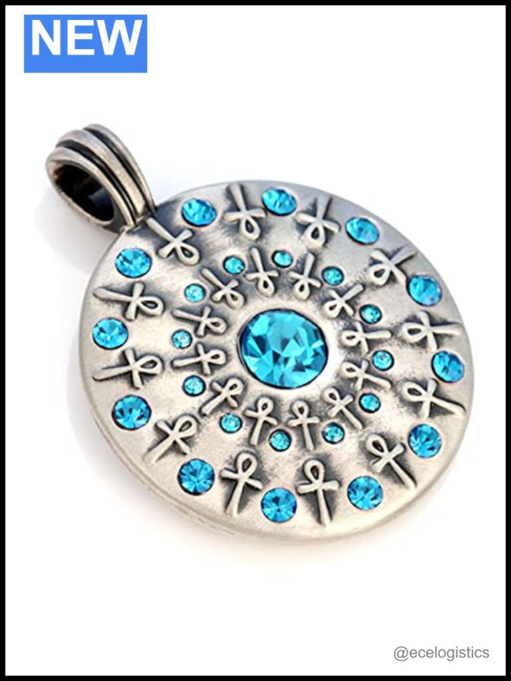 Crystal Circle Pendant Necklace